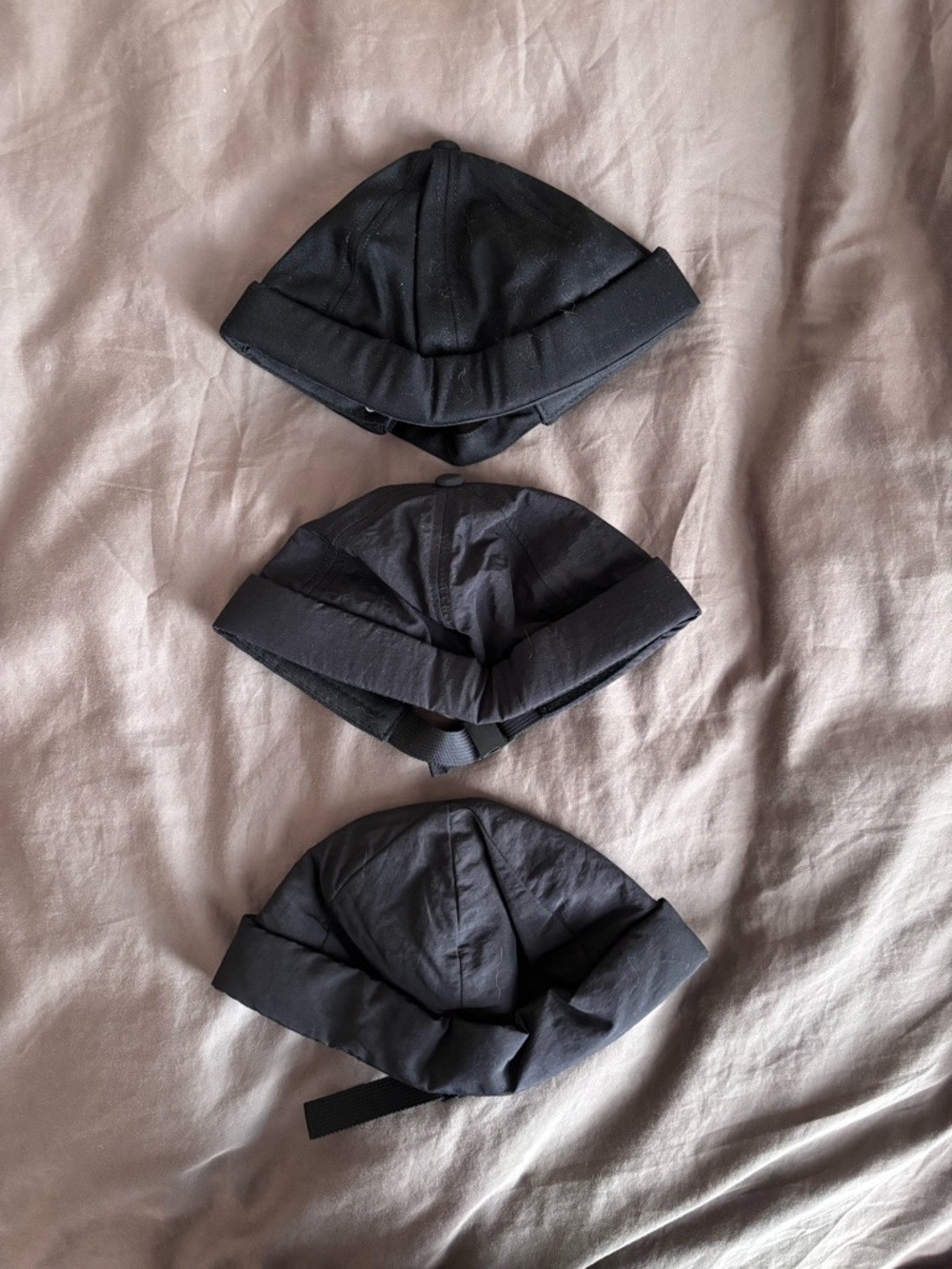 Black Sailor Cap Beanie - Set of 3